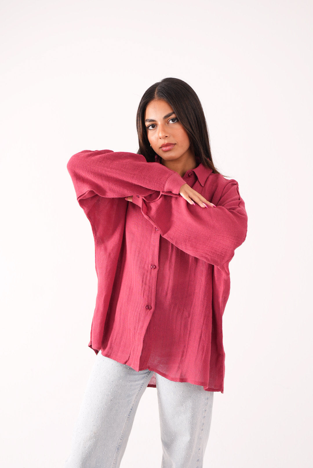 Linen Shirt Red