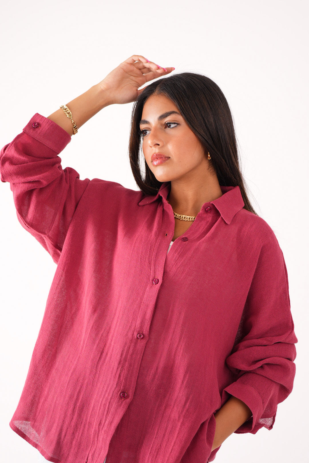 Linen Shirt Red