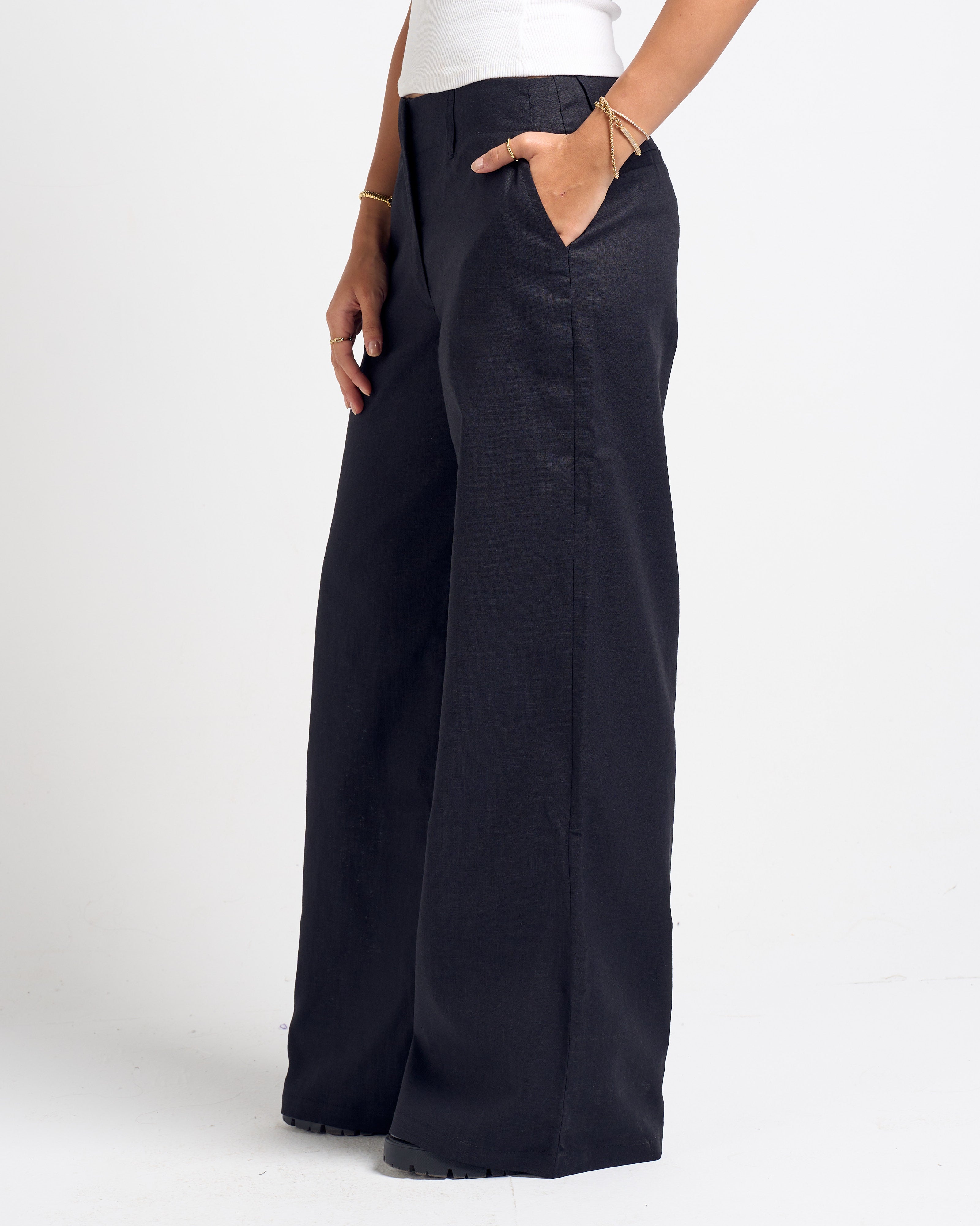 Linen Pants Black