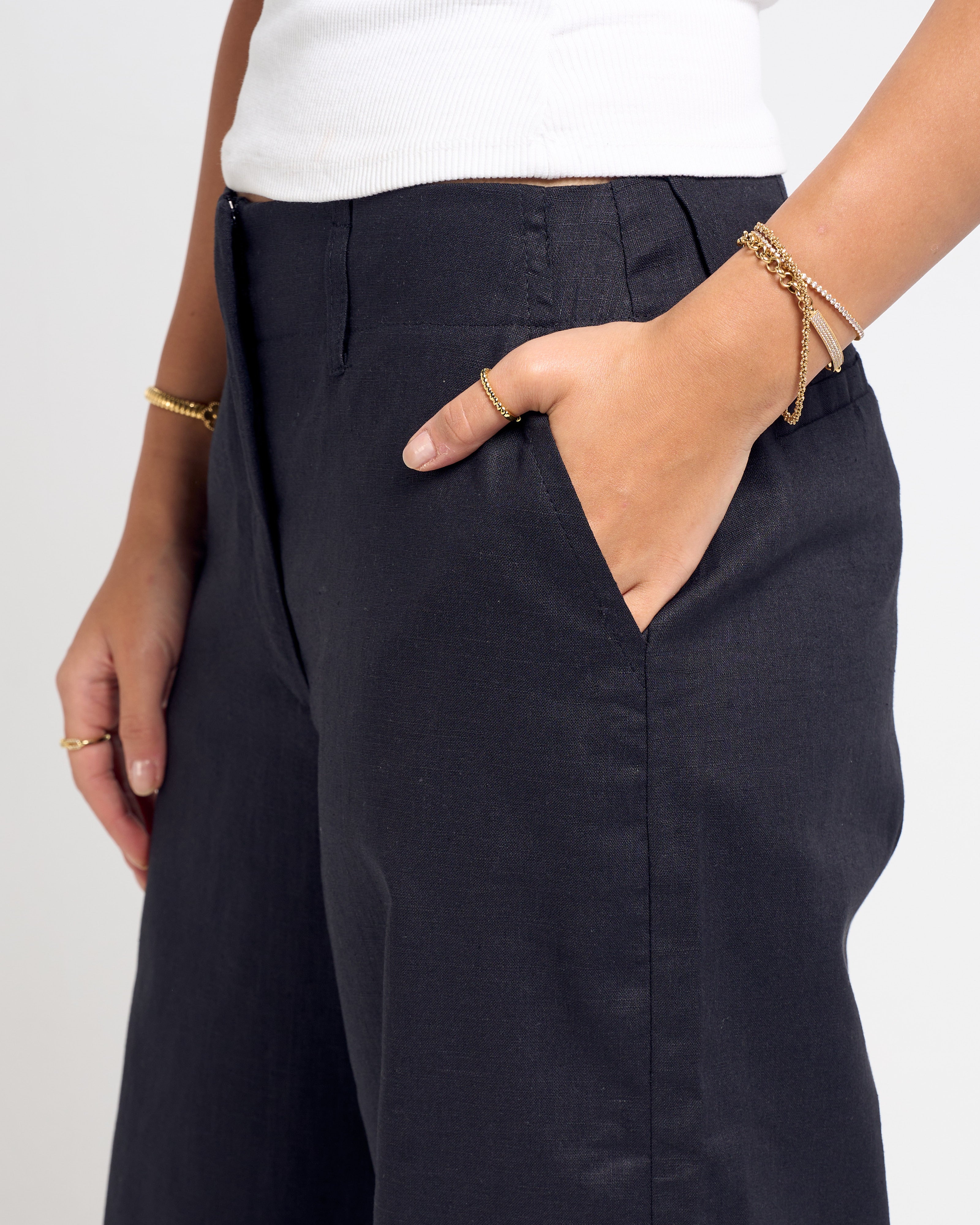 Linen Pants Black
