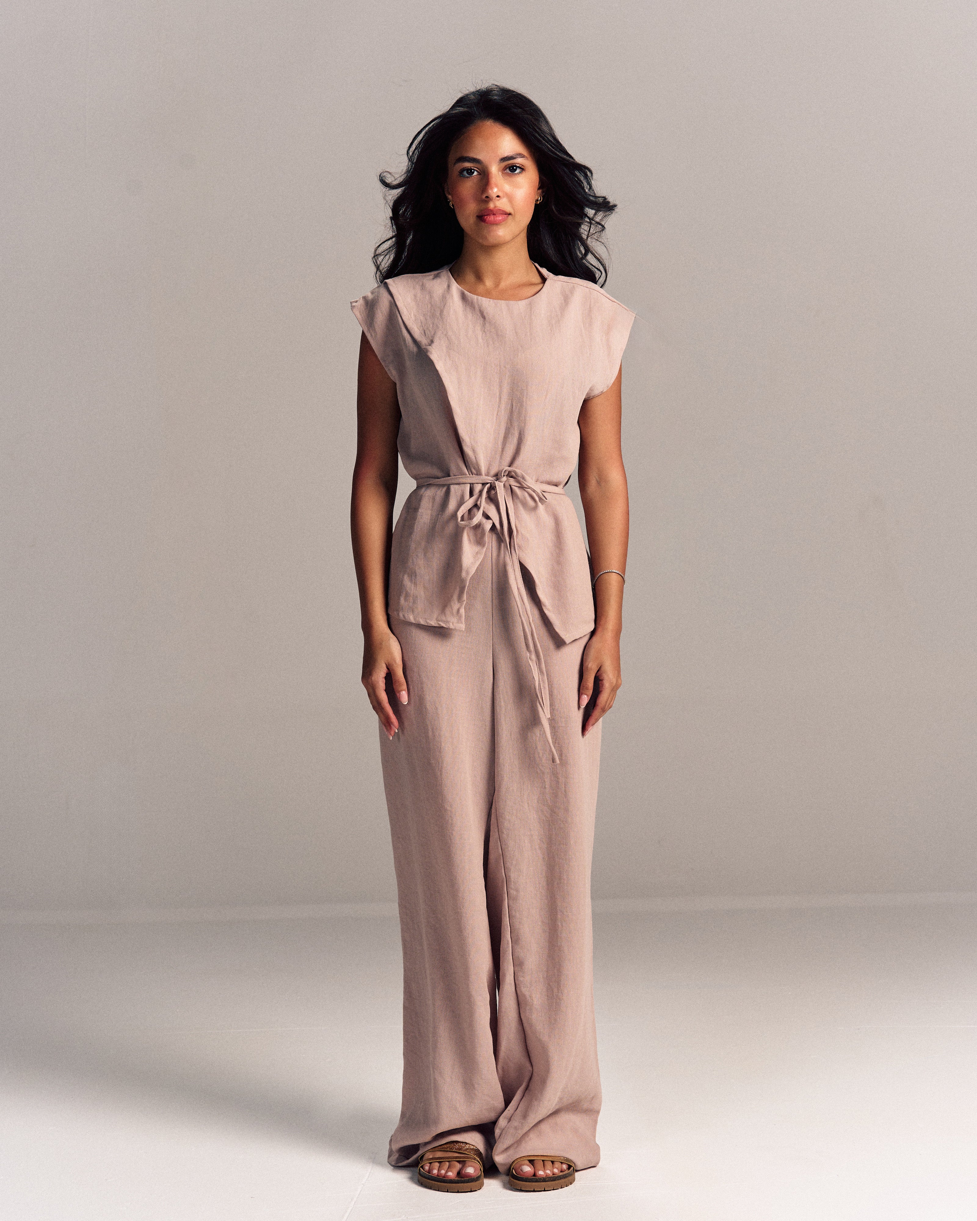 Linen Summer Bloom Set Beige
