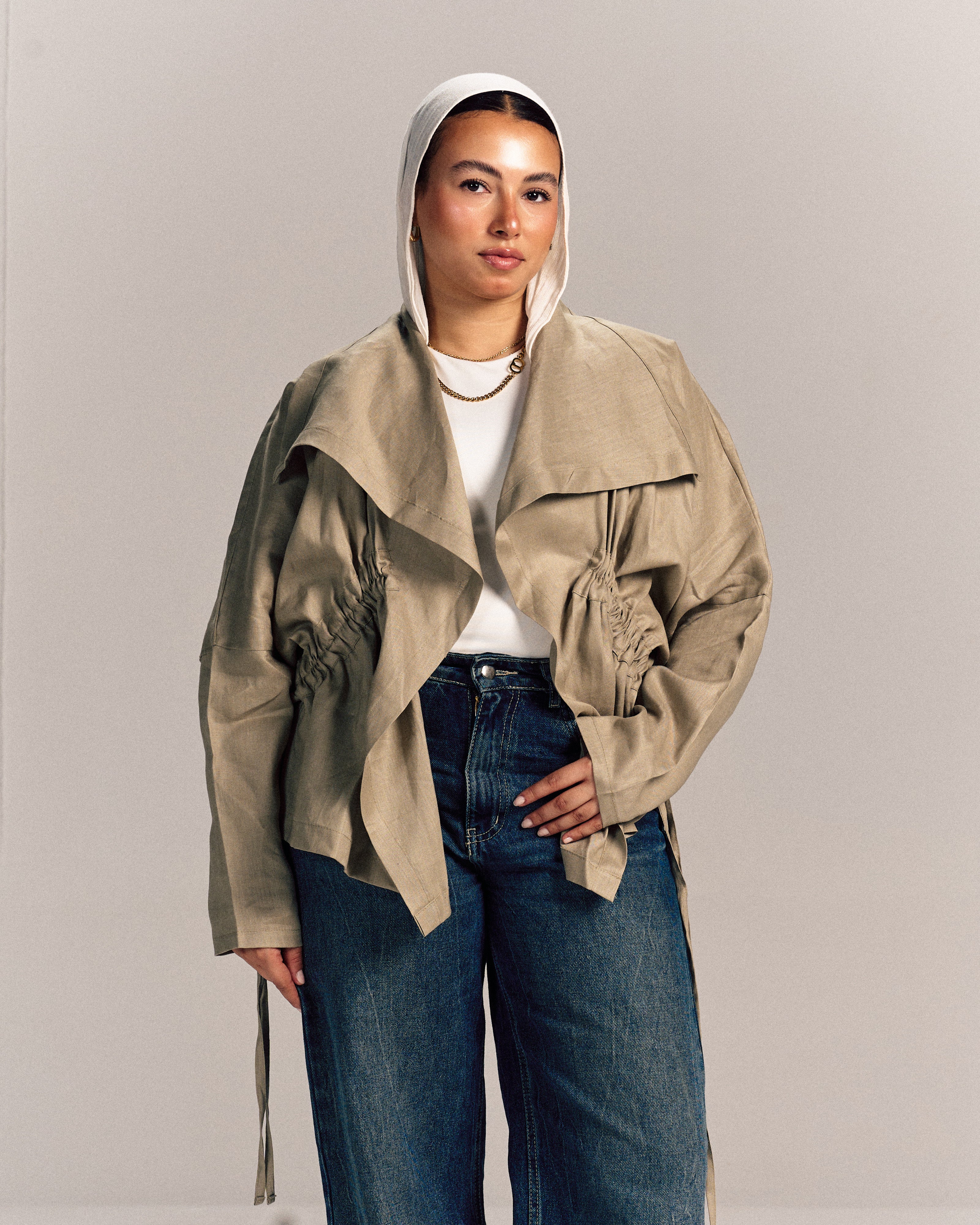 Nova Linen Overshirt Olive