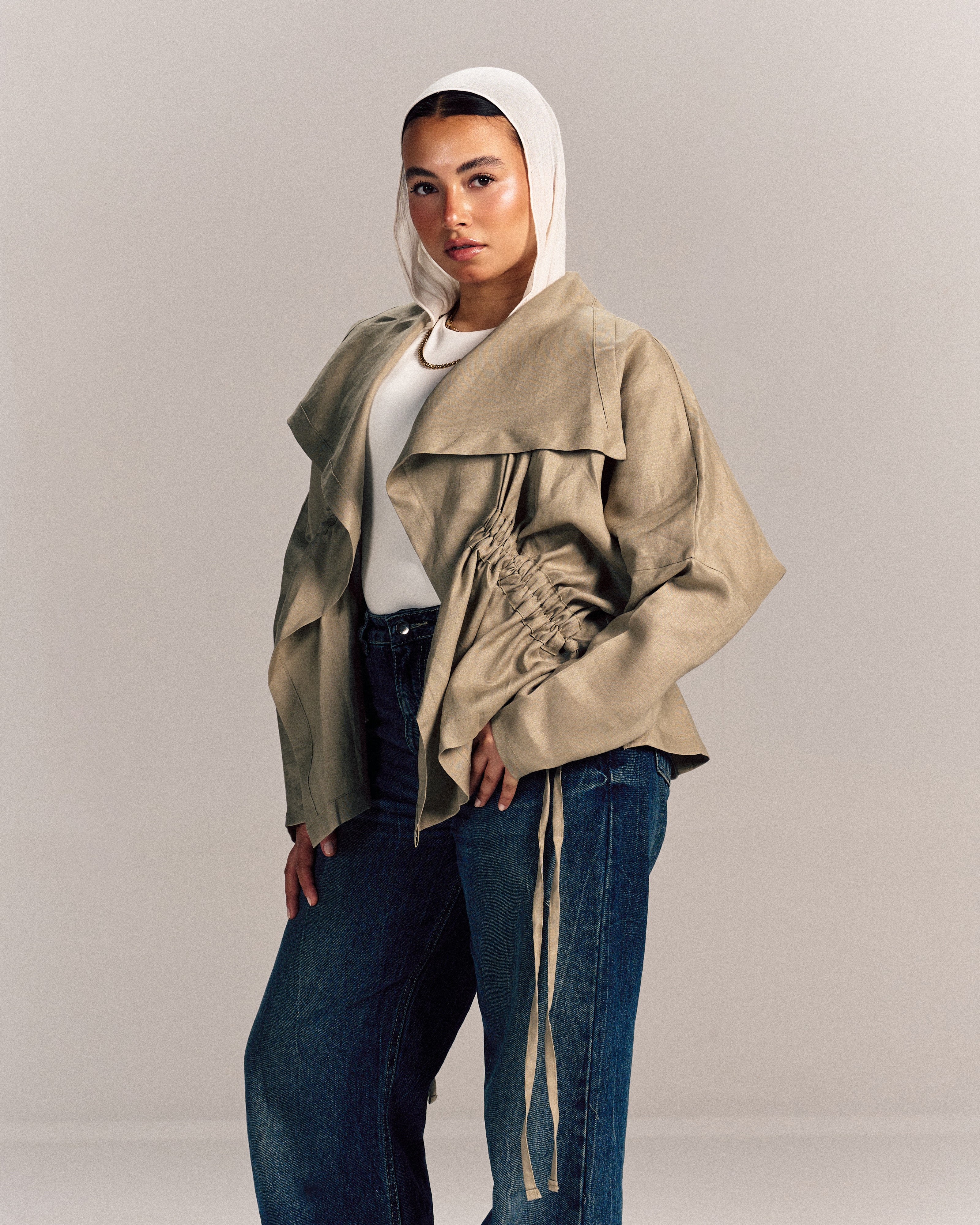 Nova Linen Overshirt Olive