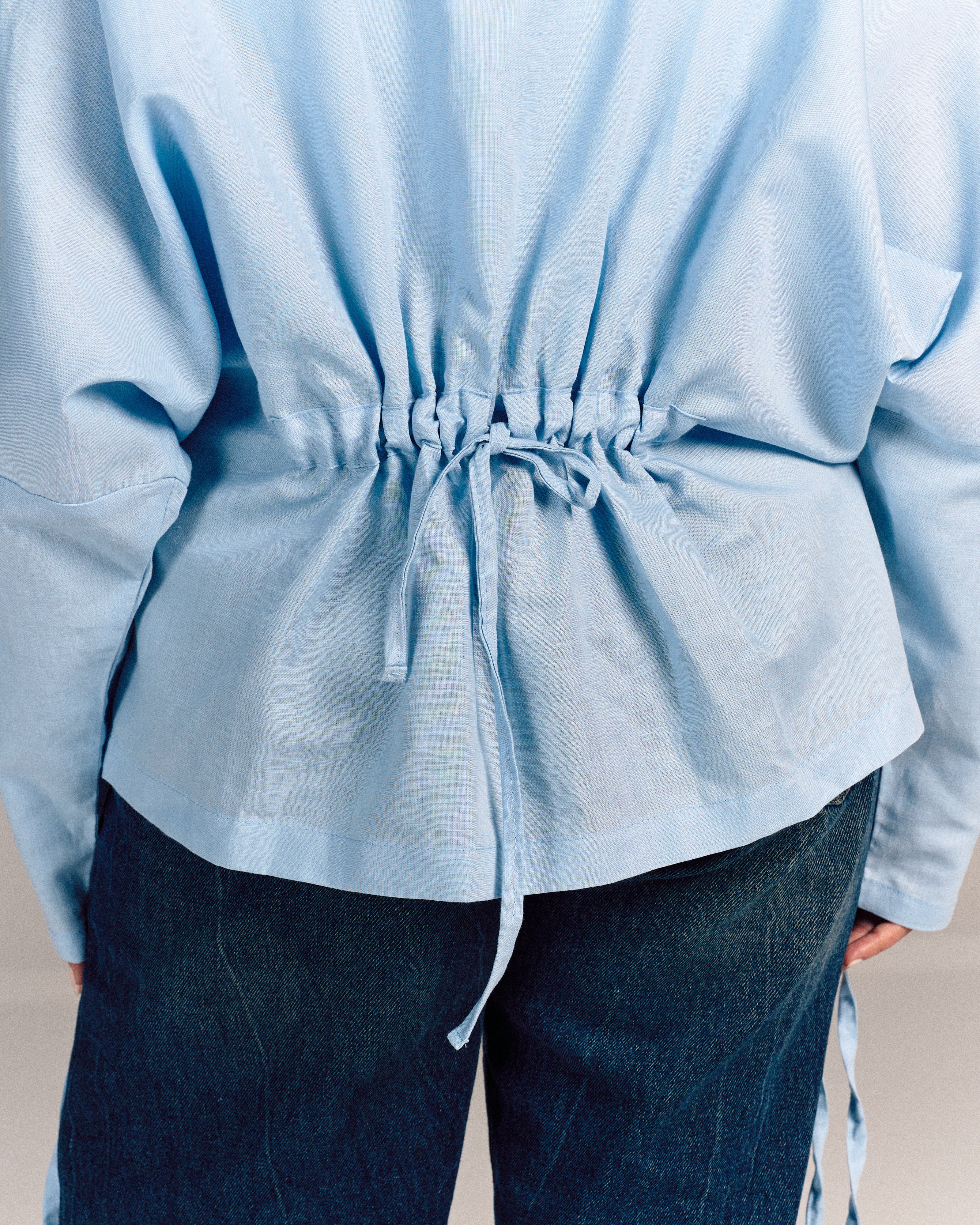 Nova Linen Overshirt Baby Blue