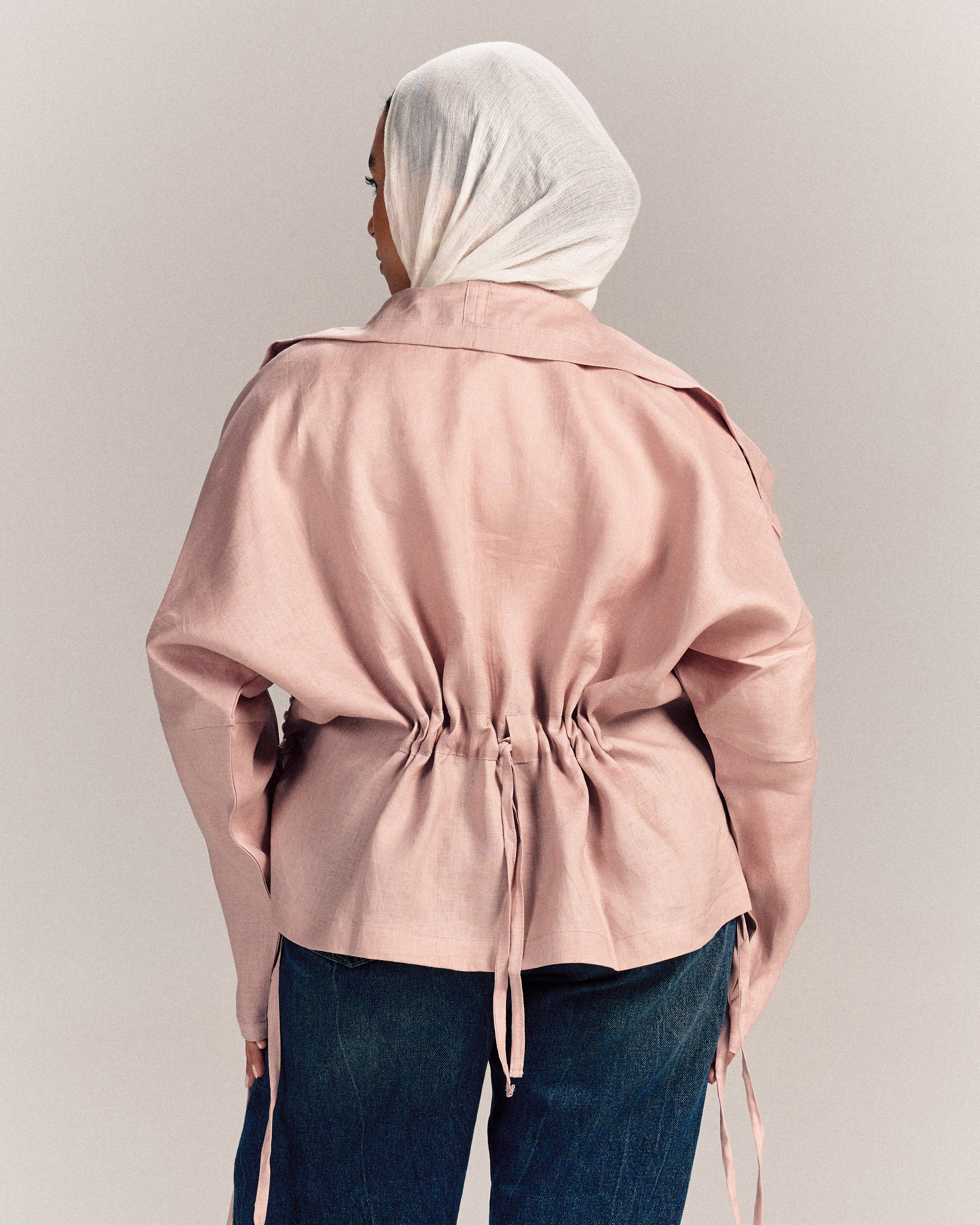 Nova Linen Overshirt Nude Pink