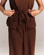 Linen Summer Bloom Set Brown