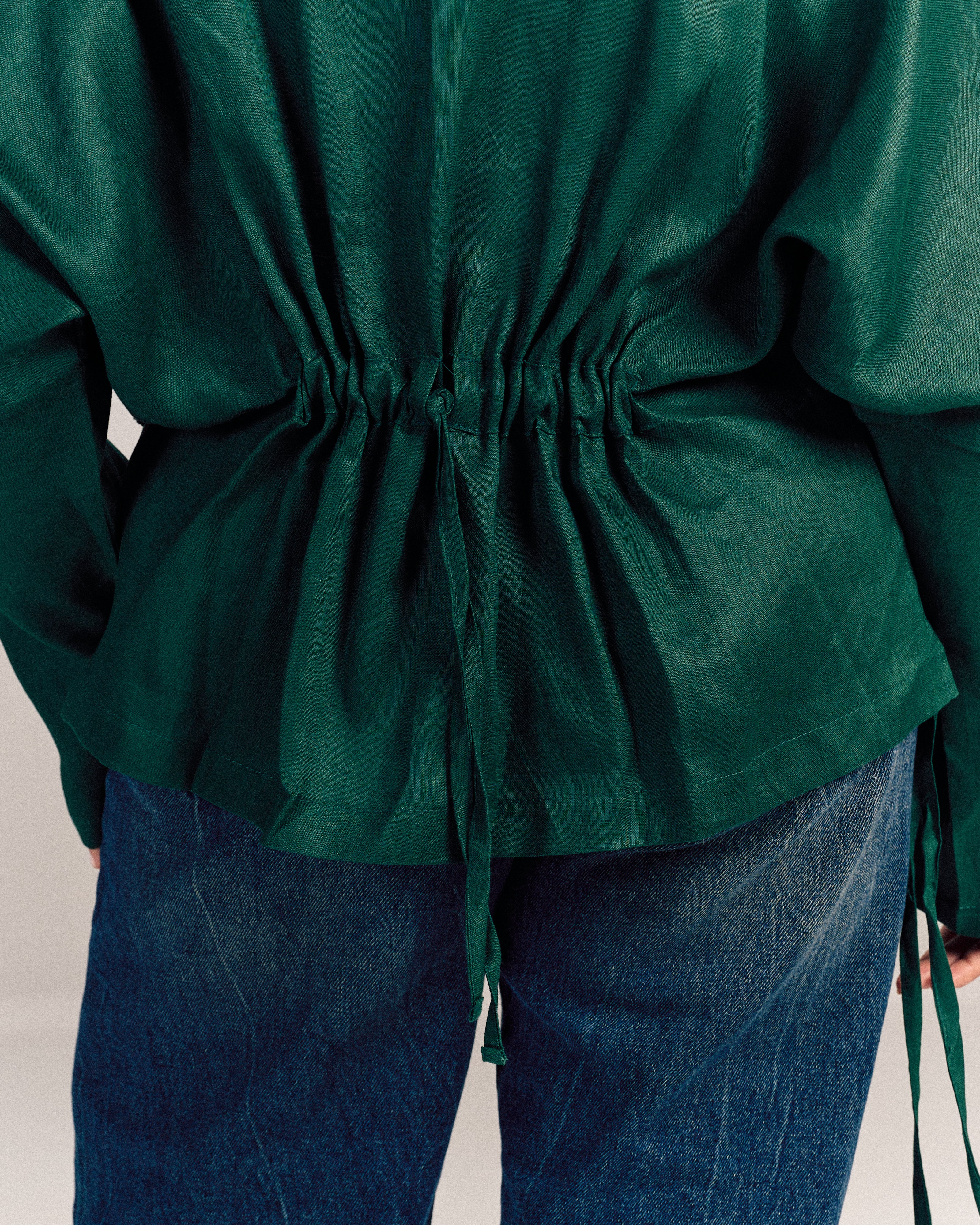 Nova Linen Overshirt Green