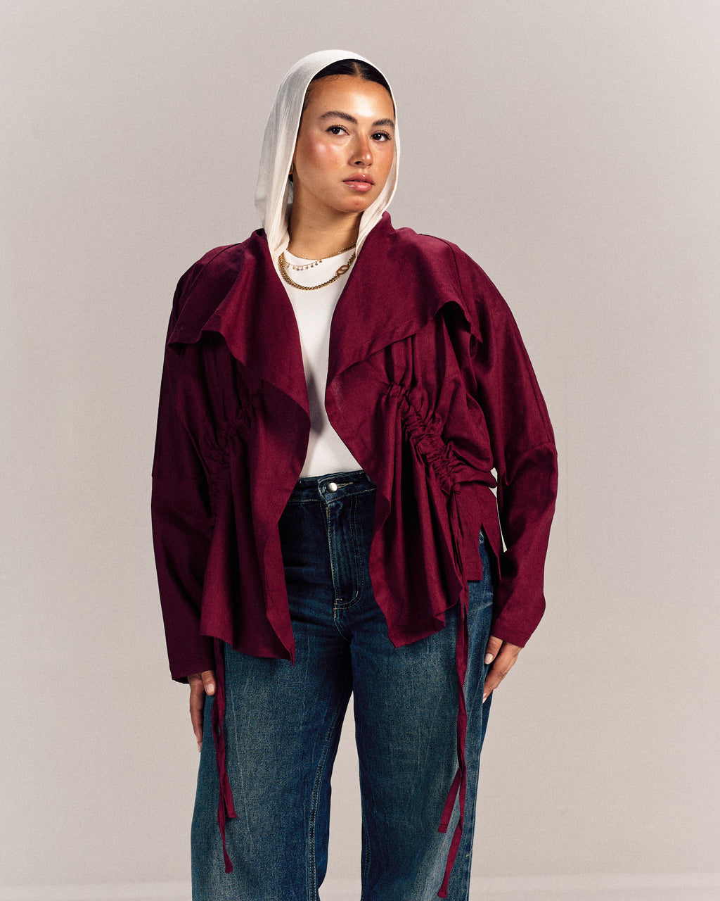 Nova Linen Overshirt Burgundy