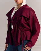 Nova Linen Overshirt Burgundy