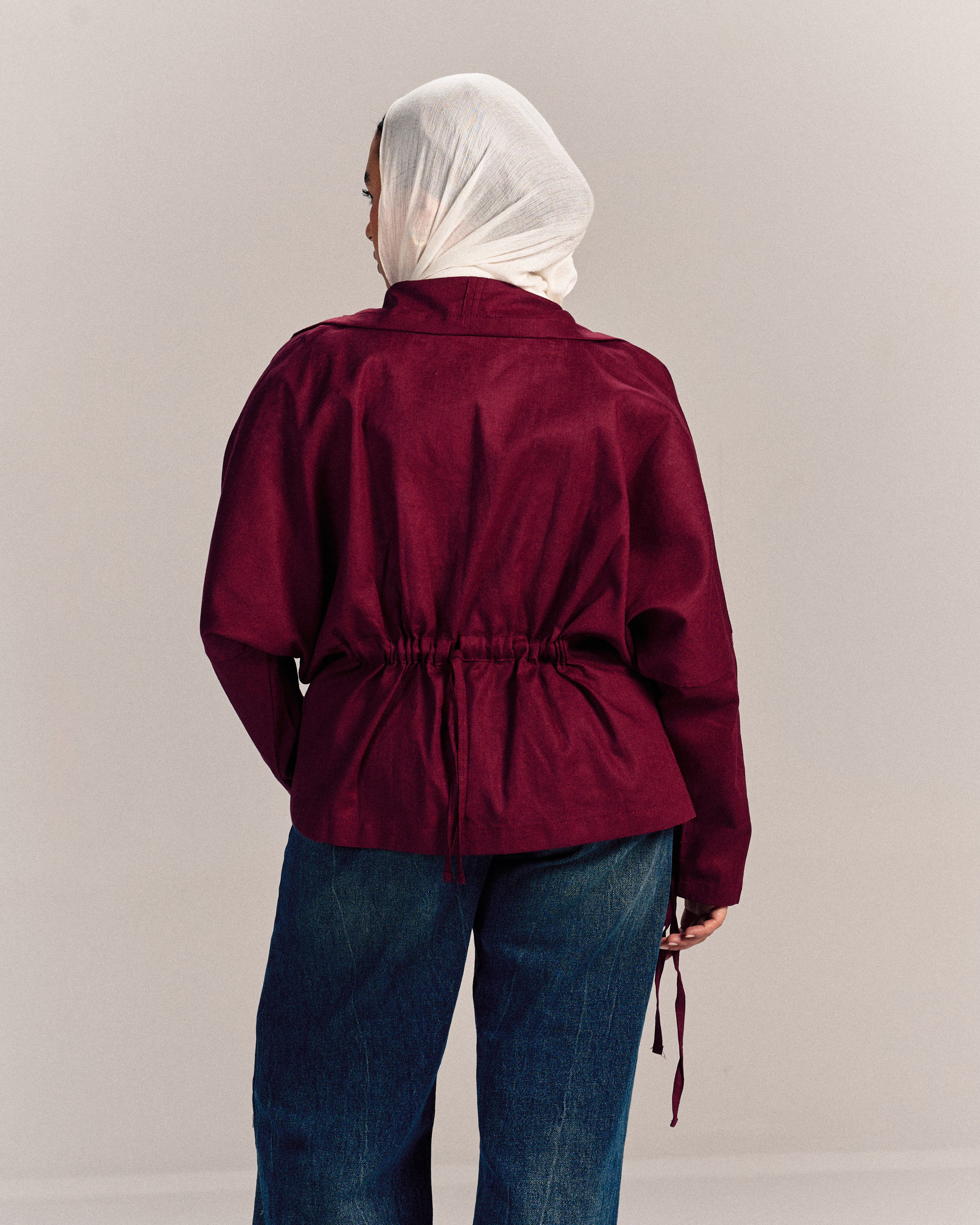 Nova Linen Overshirt Burgundy