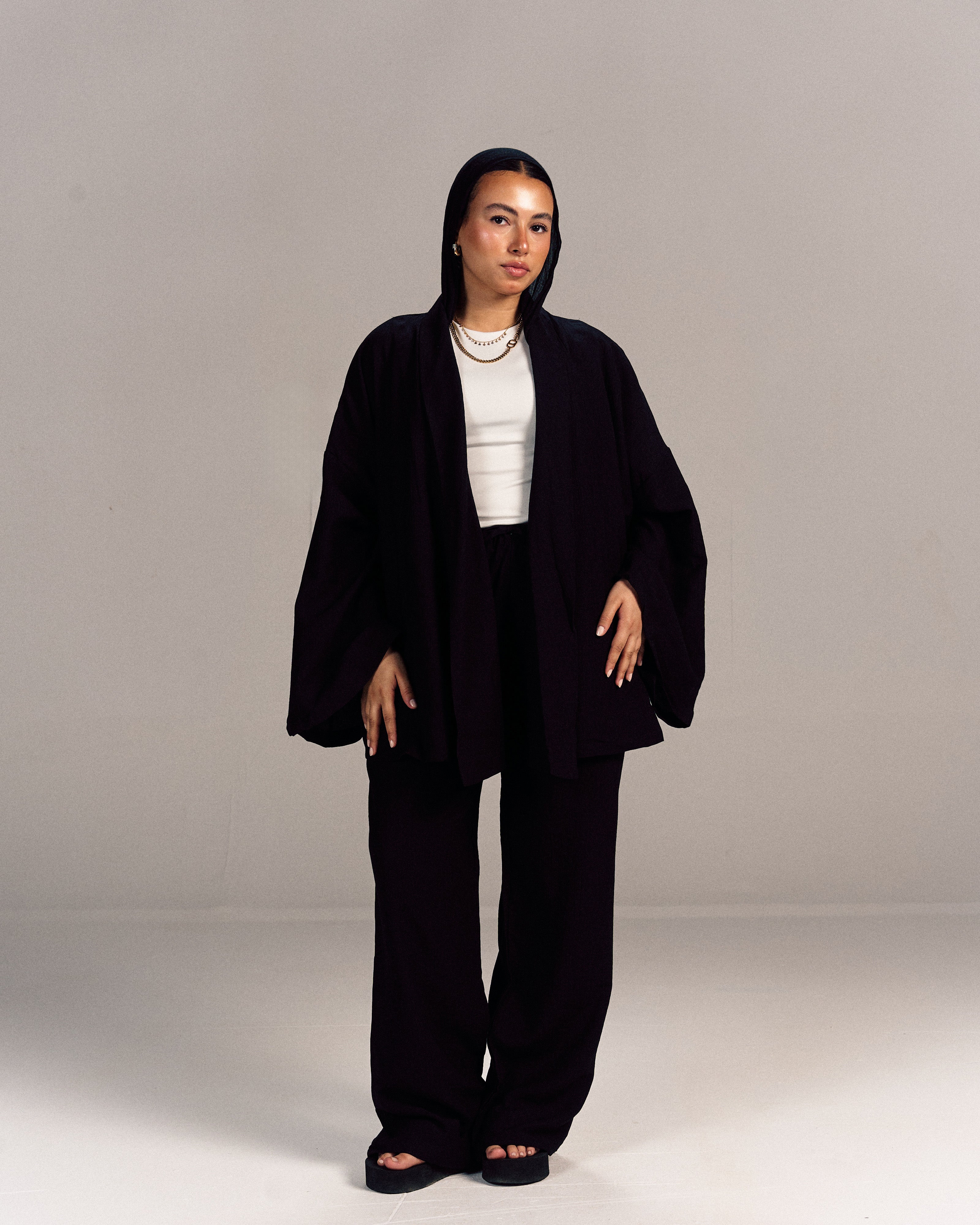 Linen Summer Haze Set Black