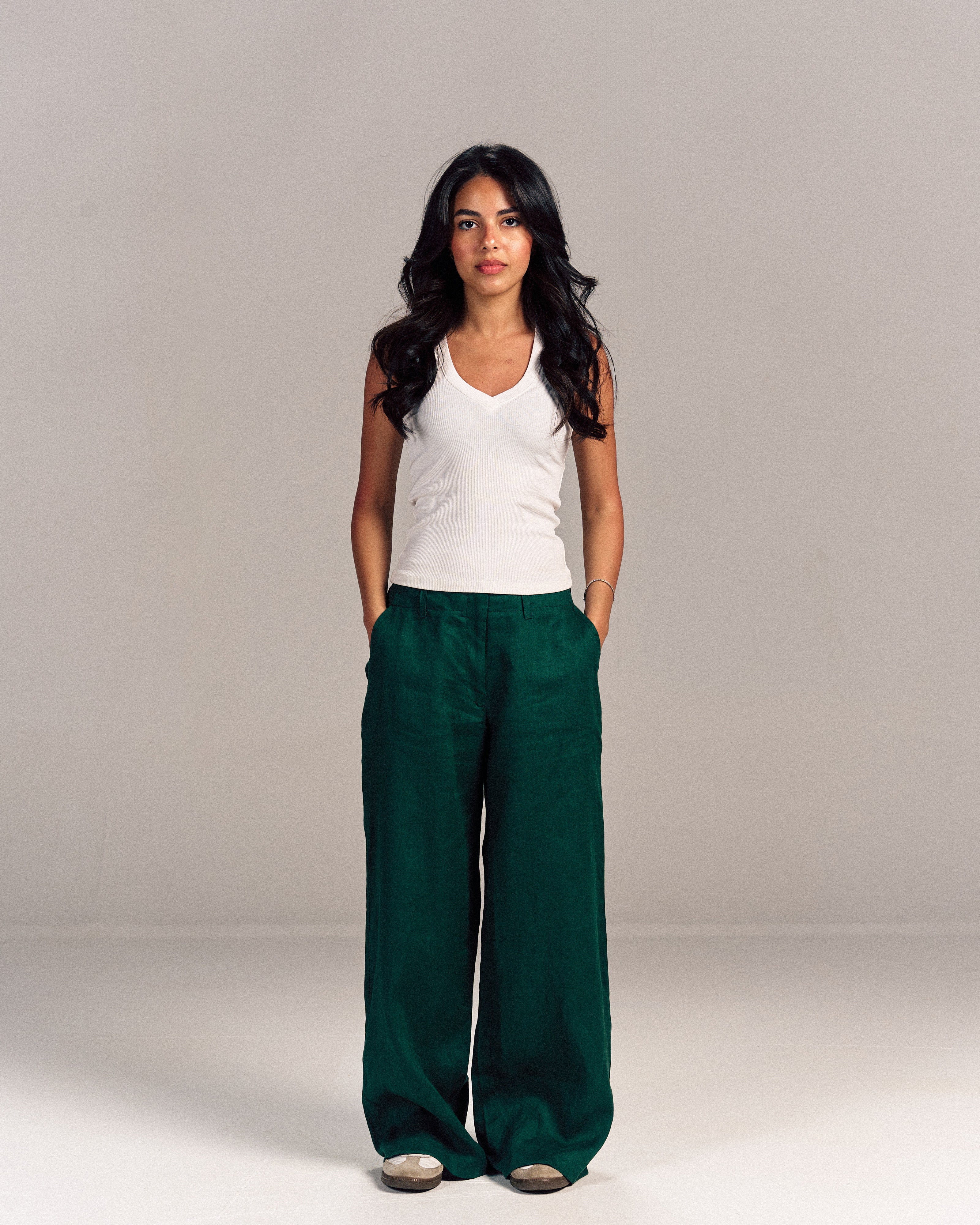 Linen Pants Green