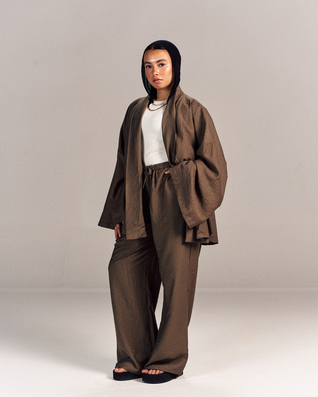 Linen Summer Haze Set Brown