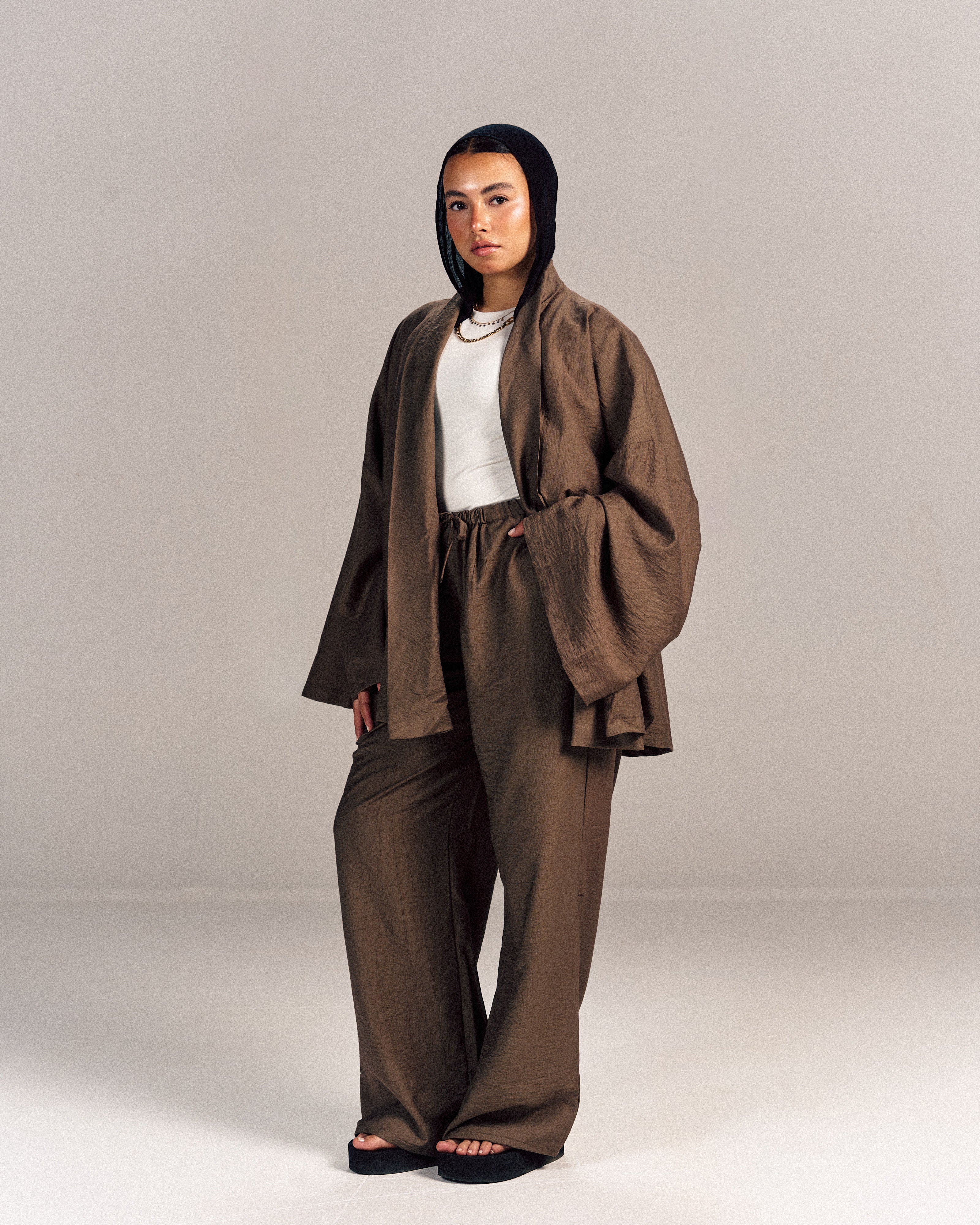 Linen Summer Haze Set Brown