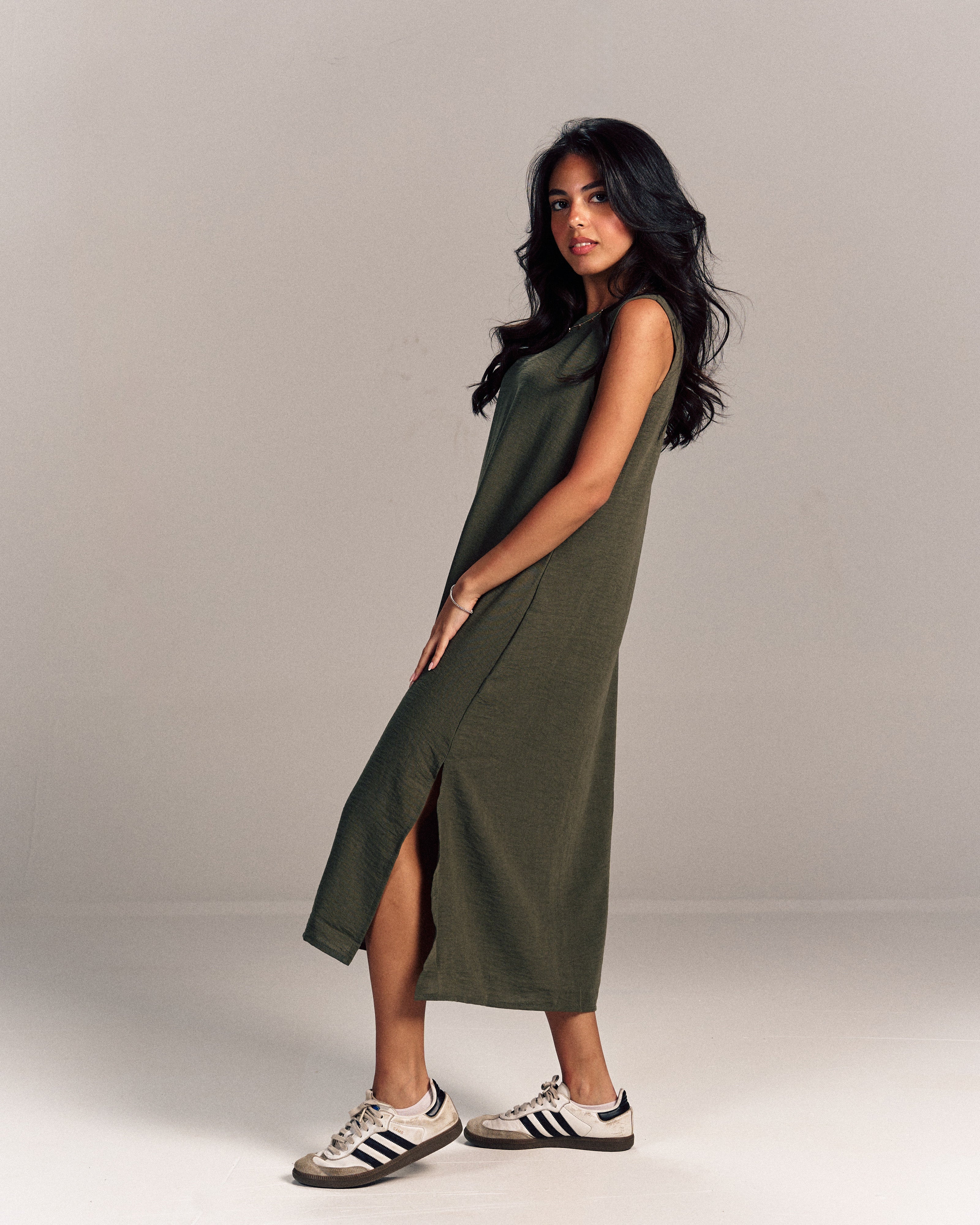 Linen Dress Olive