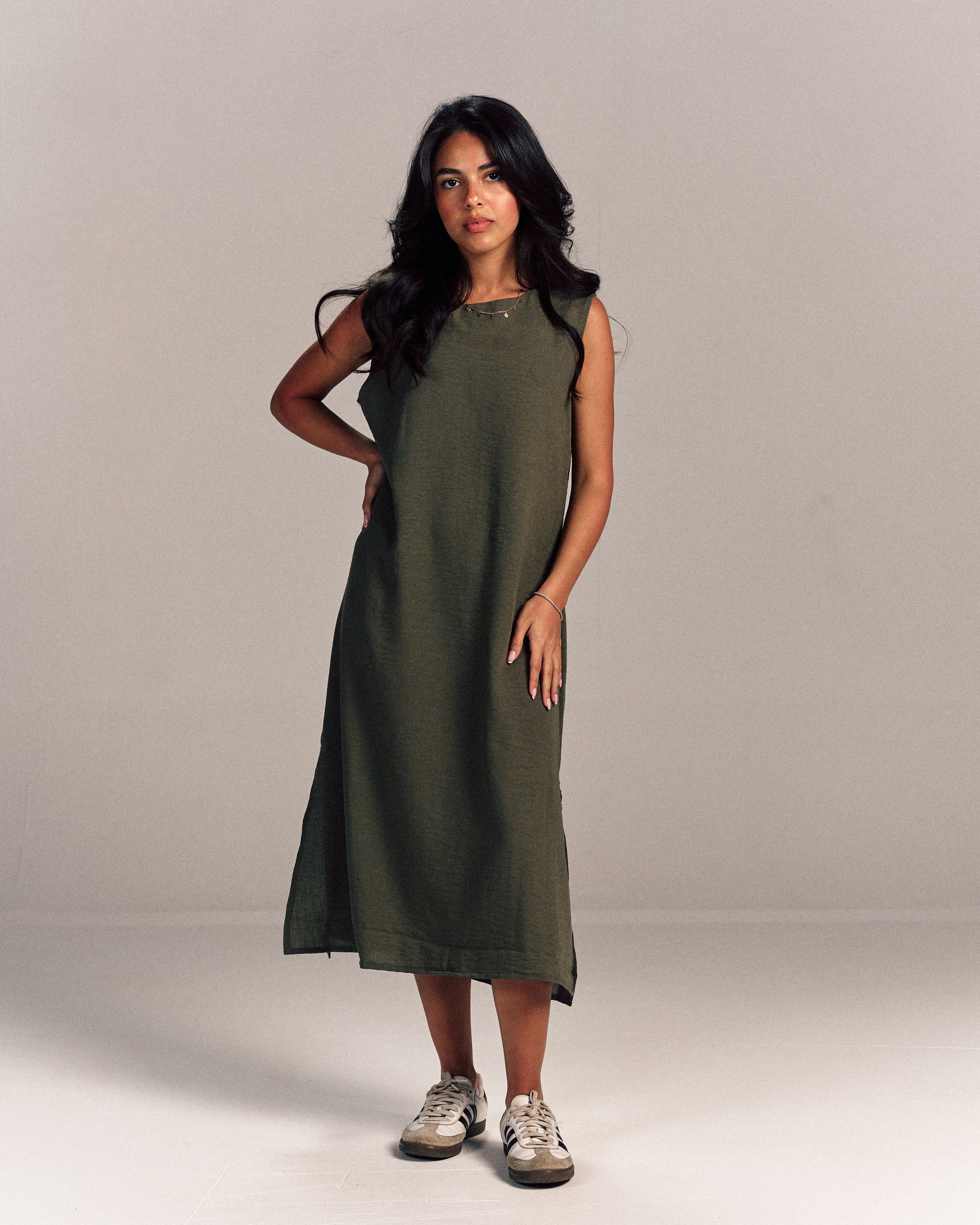 Linen Dress Olive