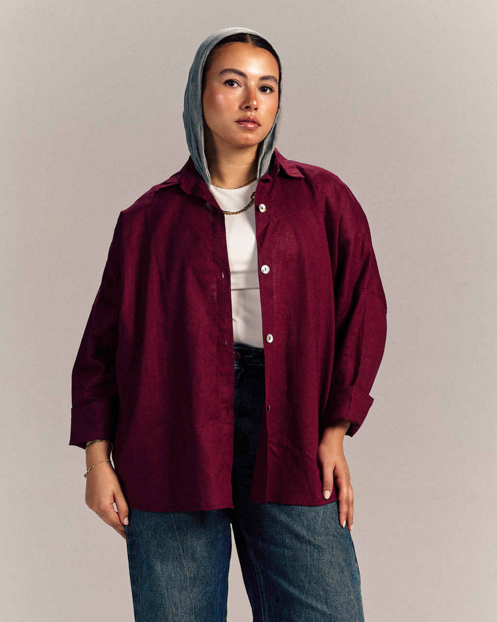 Linen Shirt Burgundy