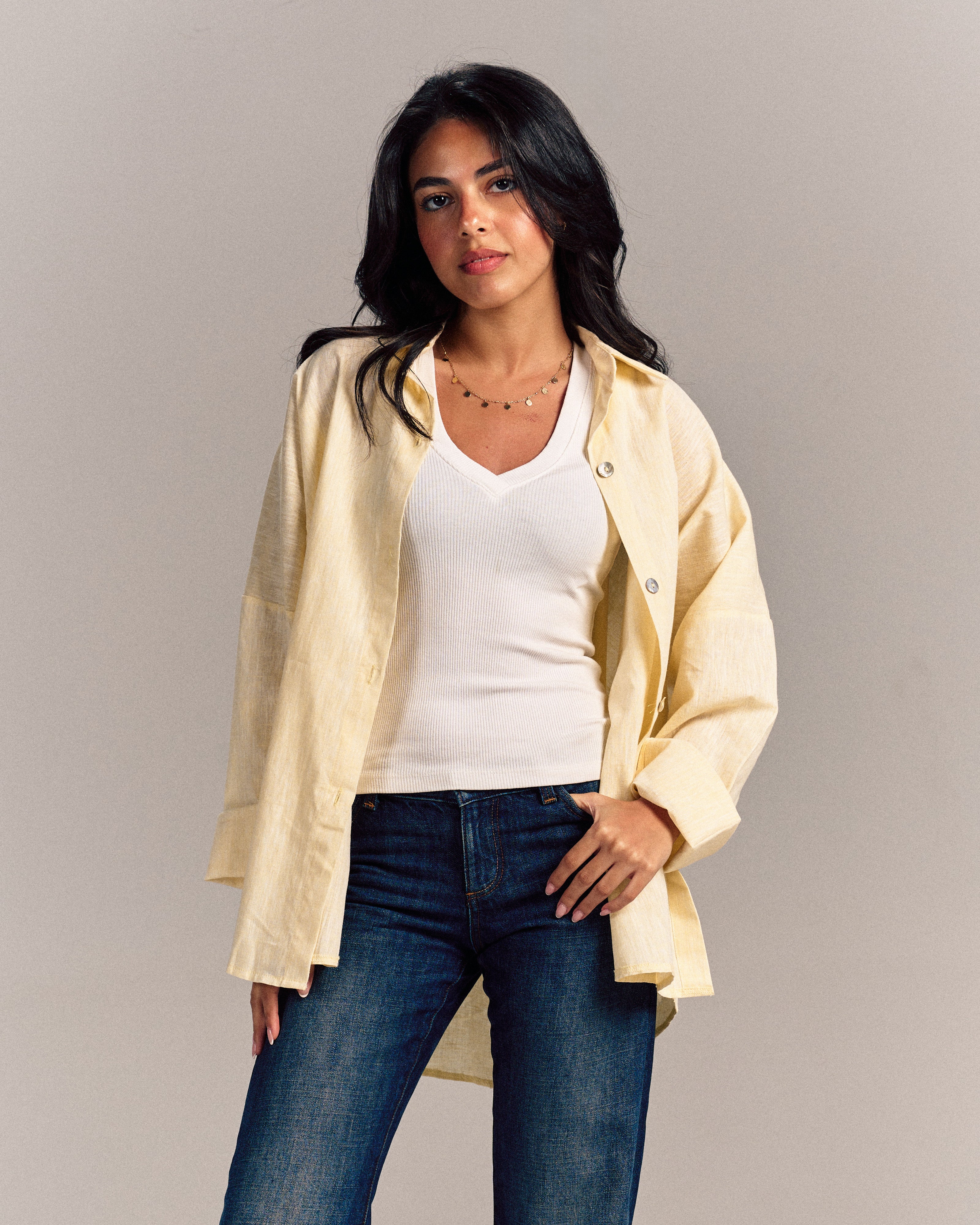 Linen Shirt Butter Yellow
