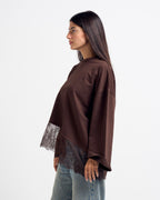 Lace T-shirt Brown