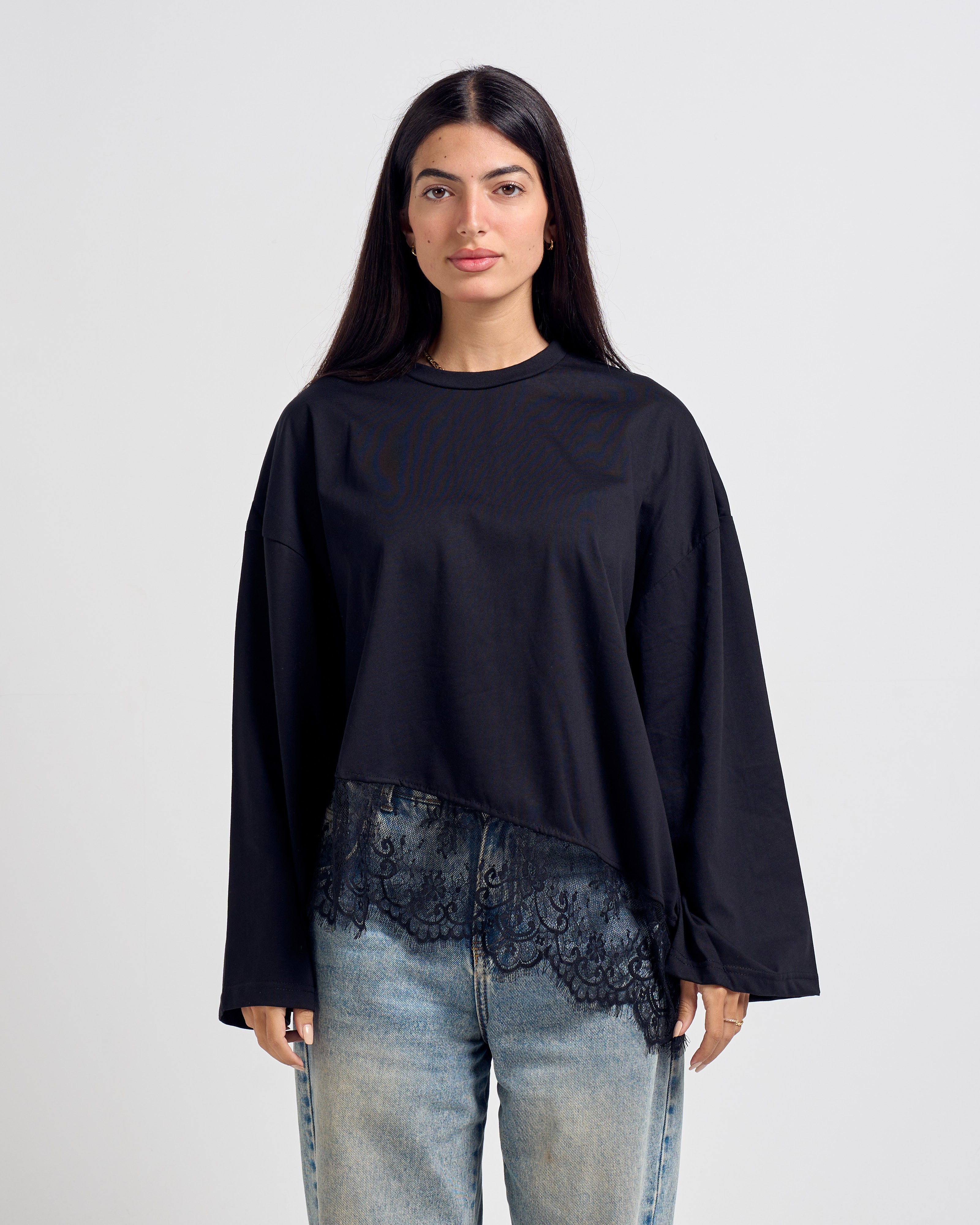 Lace T-shirt Black