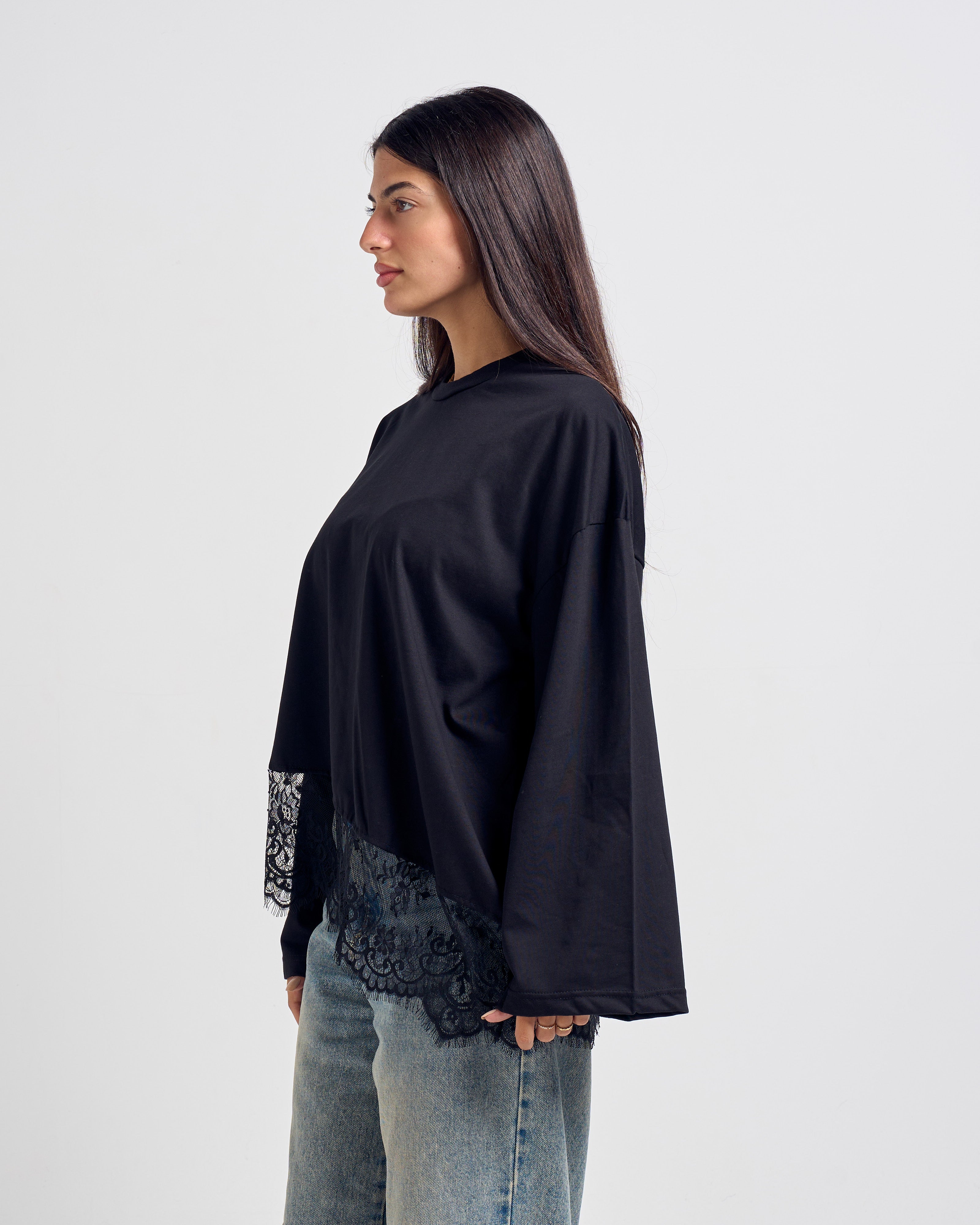 Lace T-shirt Black
