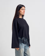 Lace T-shirt Black