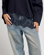 Lace T-shirt Black