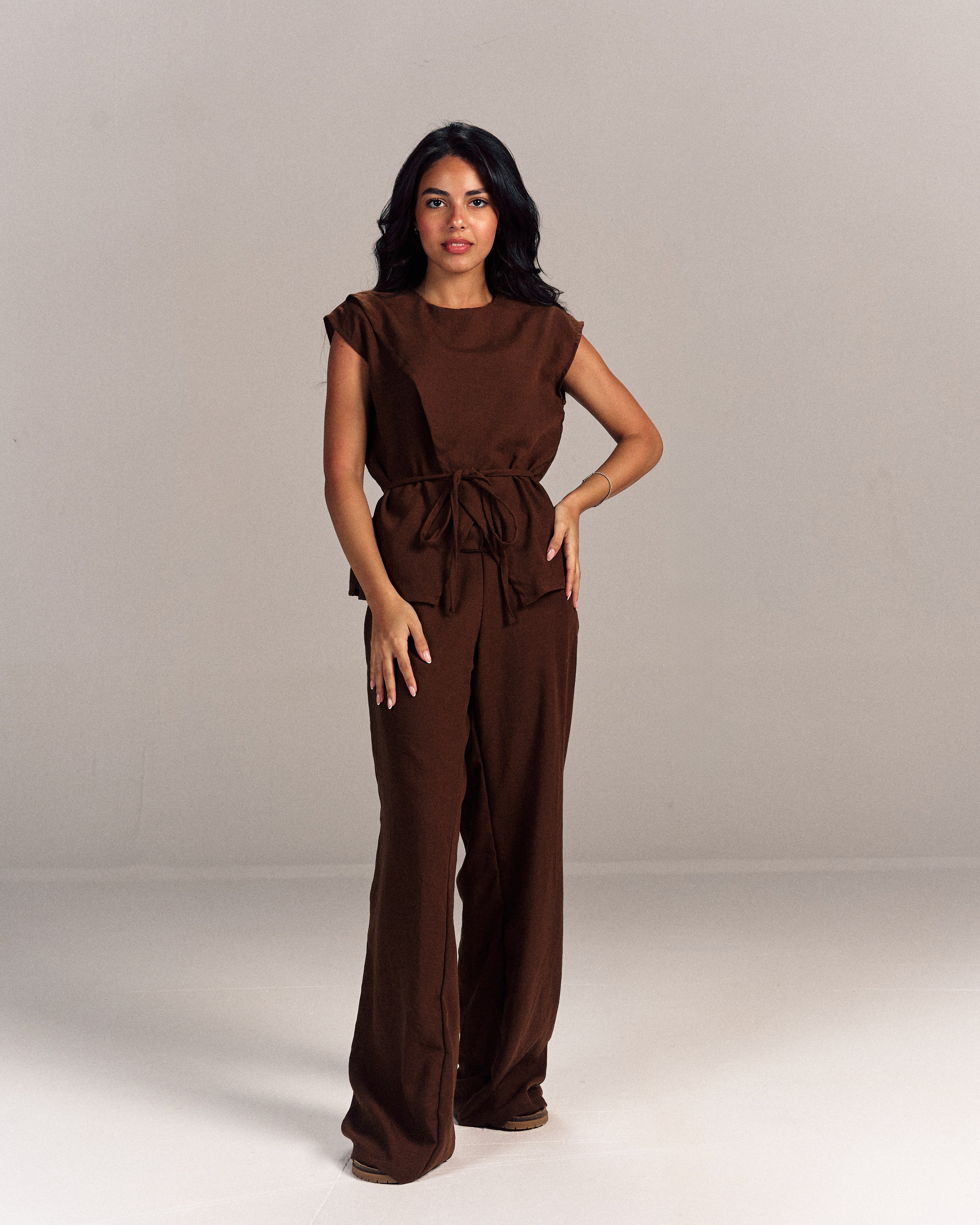 Linen Summer Bloom Set Brown