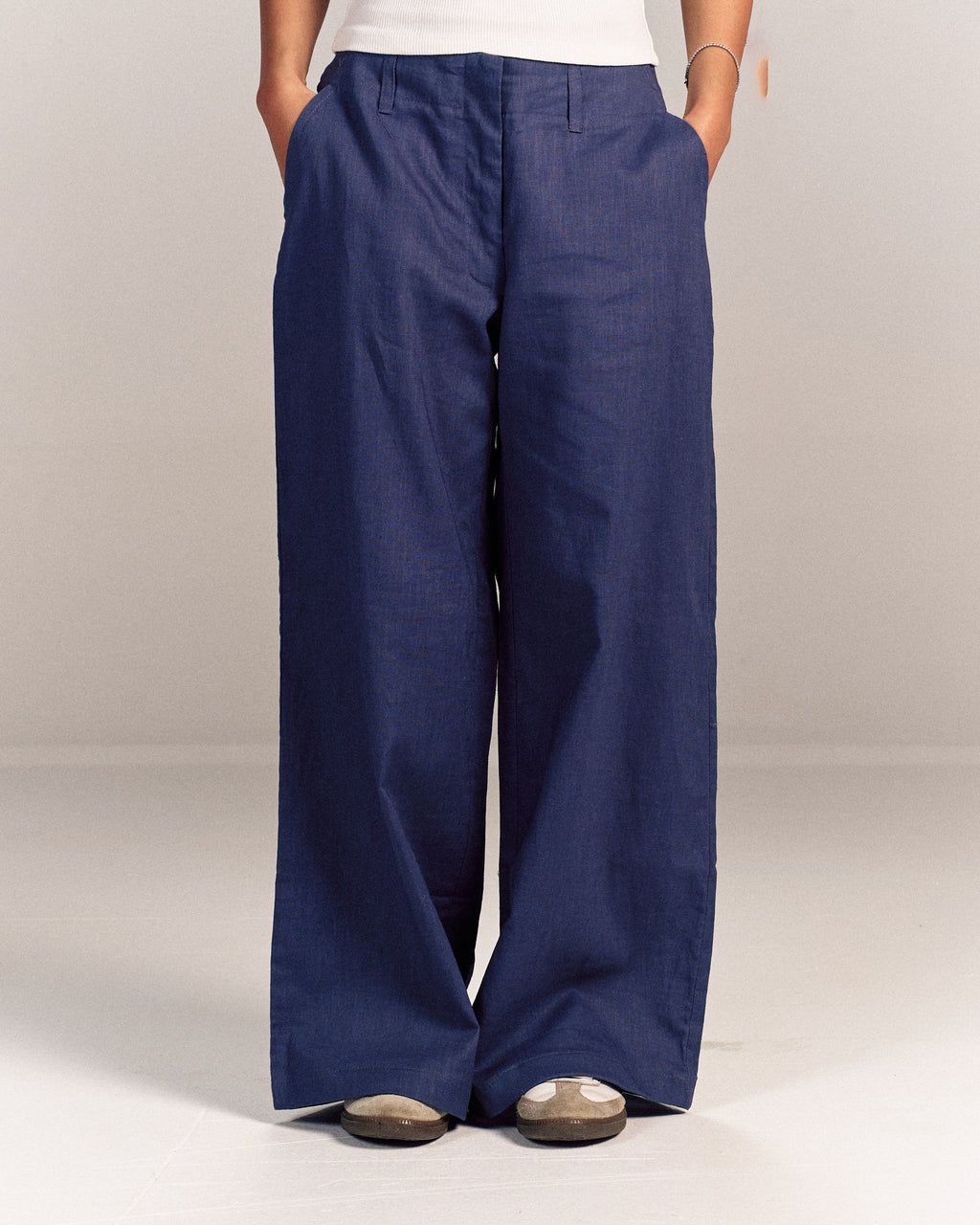 Linen Pants Denim Blue