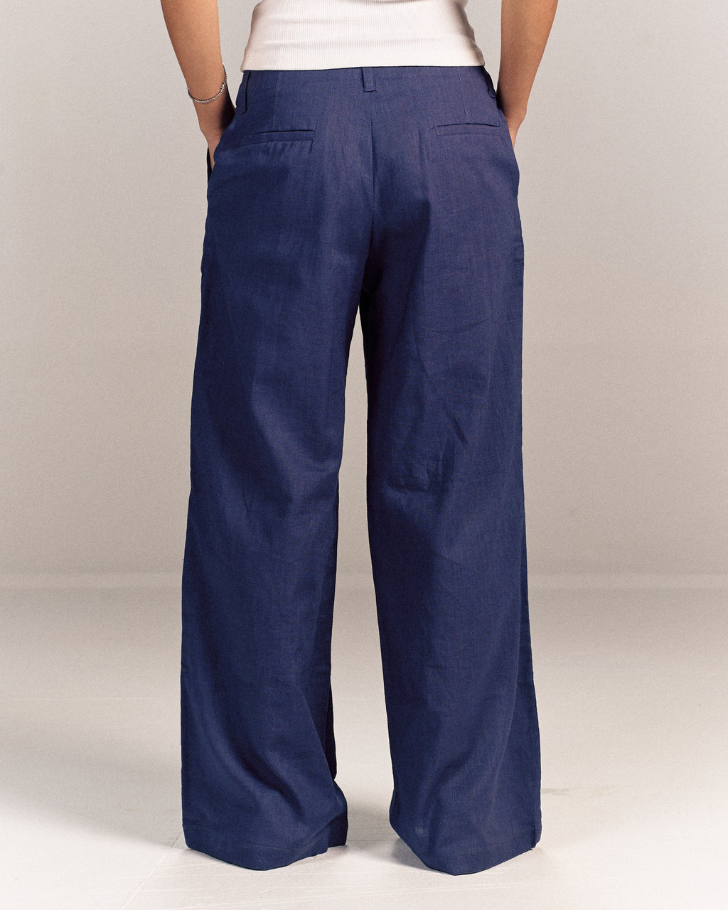 Linen Pants Denim Blue