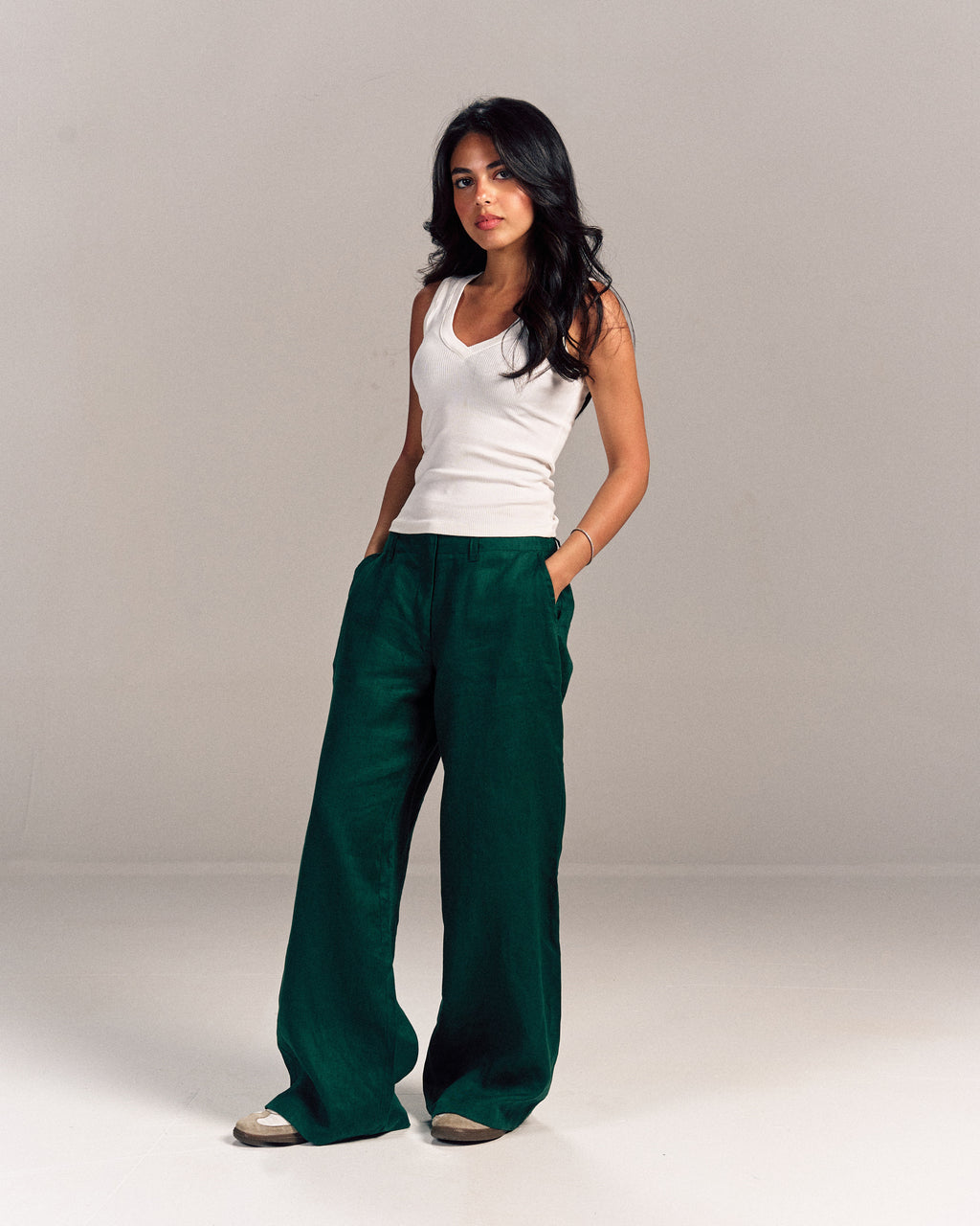 Linen Pants Green