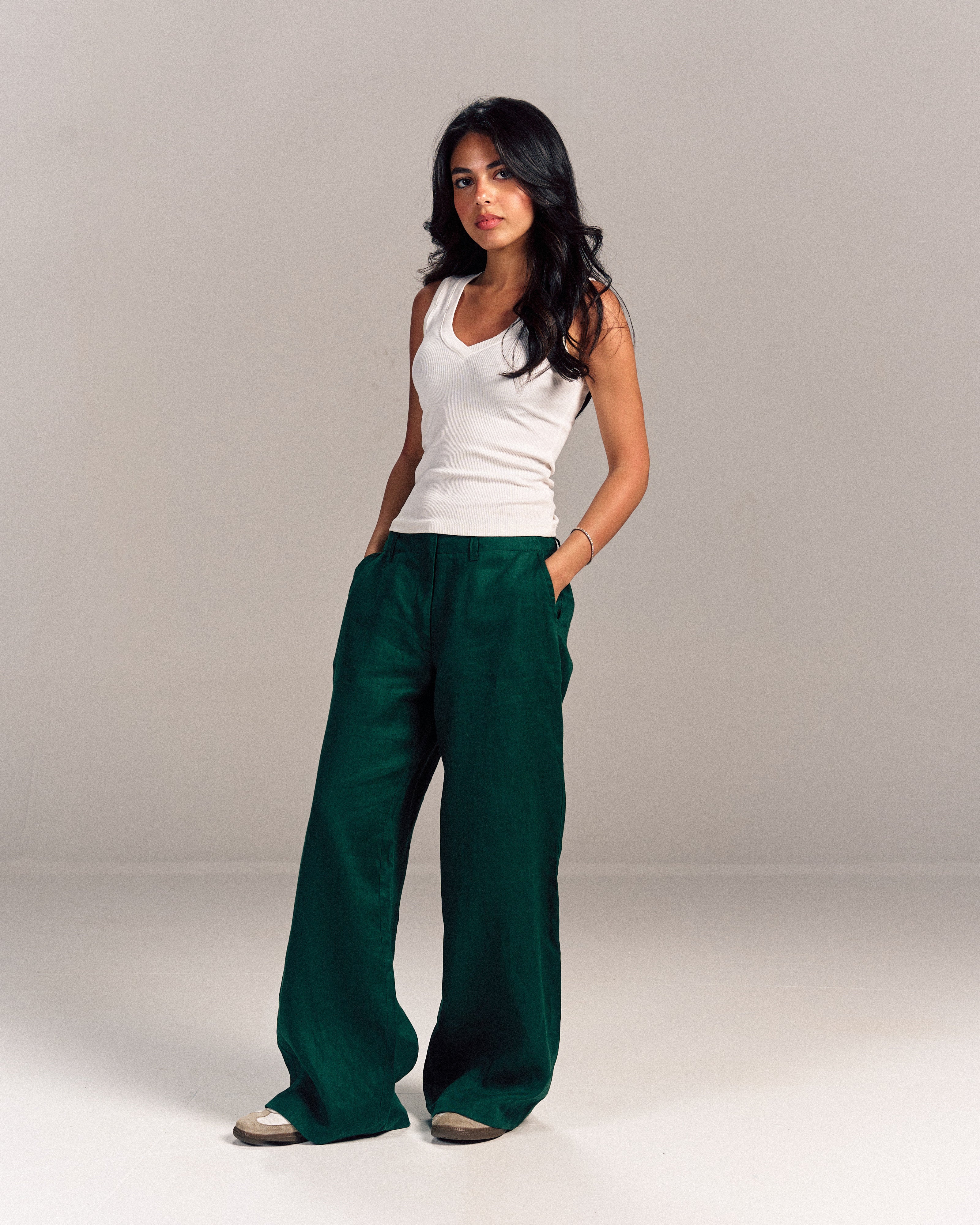 Linen Pants Green