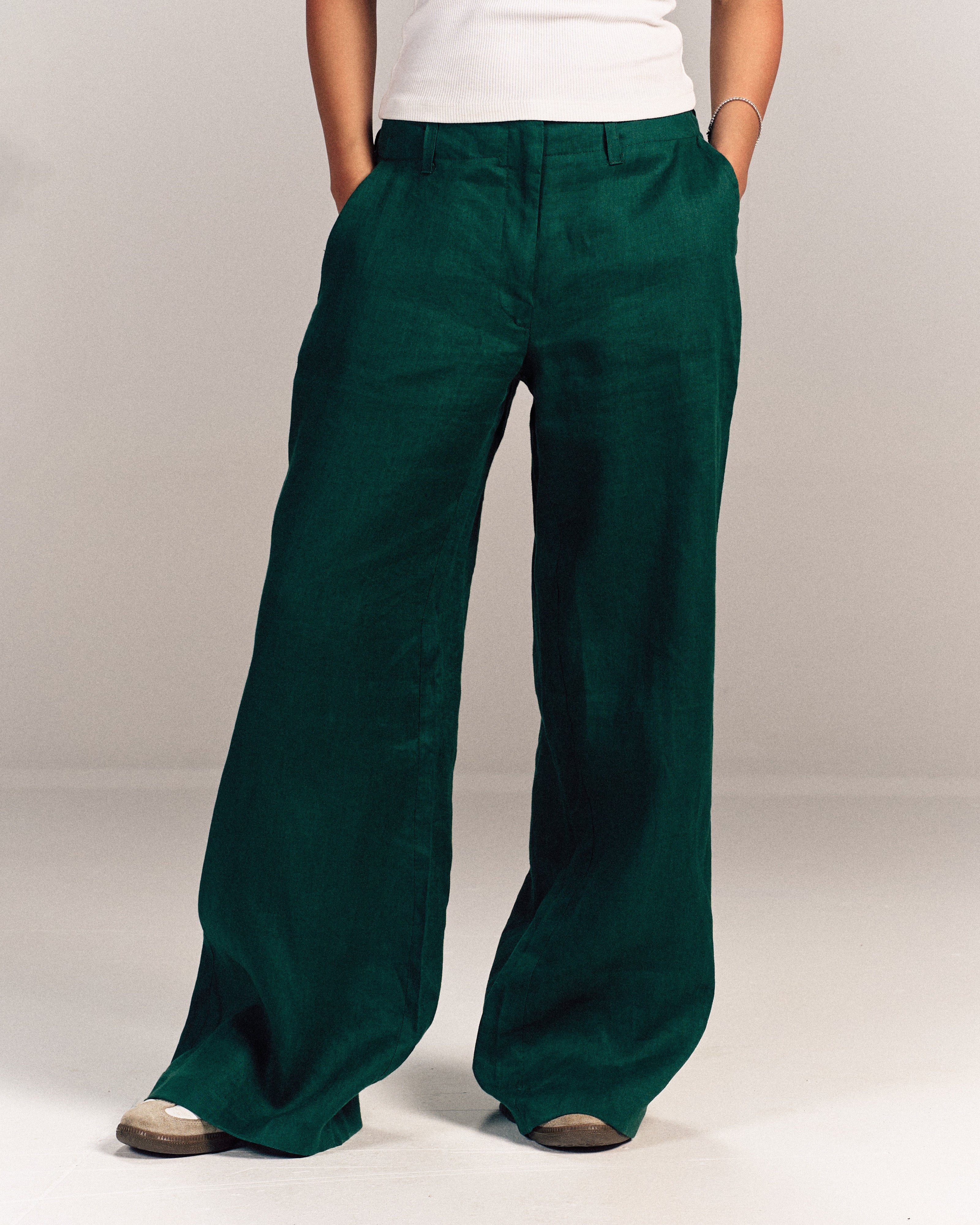Linen Pants Green