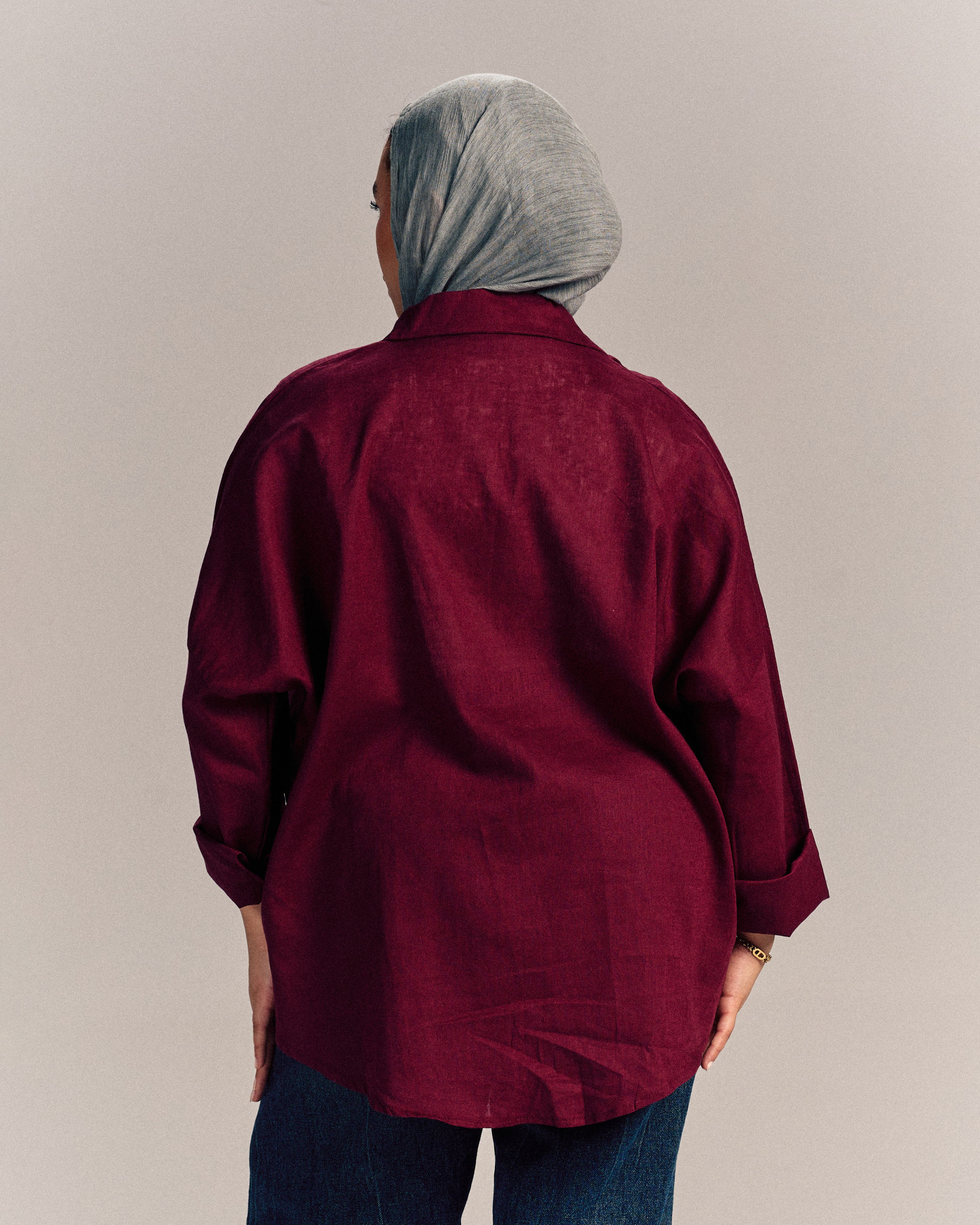 Linen Shirt Burgundy