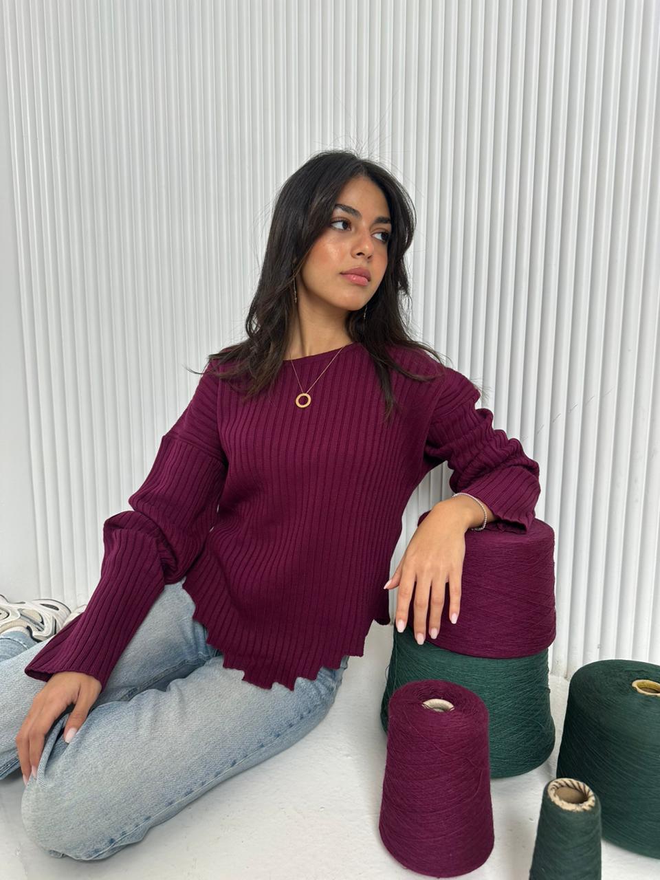 Zigzag Pullover Purple