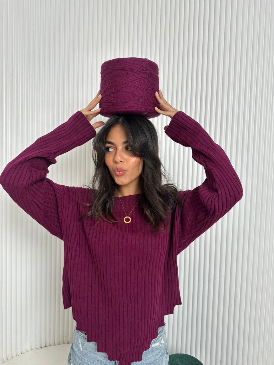 Zigzag Pullover Purple