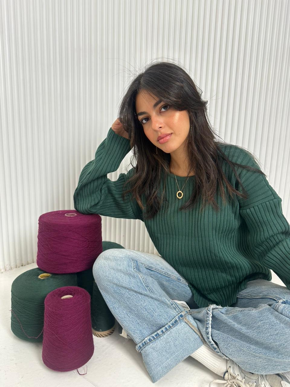 Zigzag Pullover Green